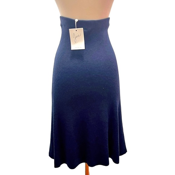 Joie NWT High Waist Wool Blend Flared Silhouette Knit Skirt Ink Navy Size Small - Picture 4 of 9